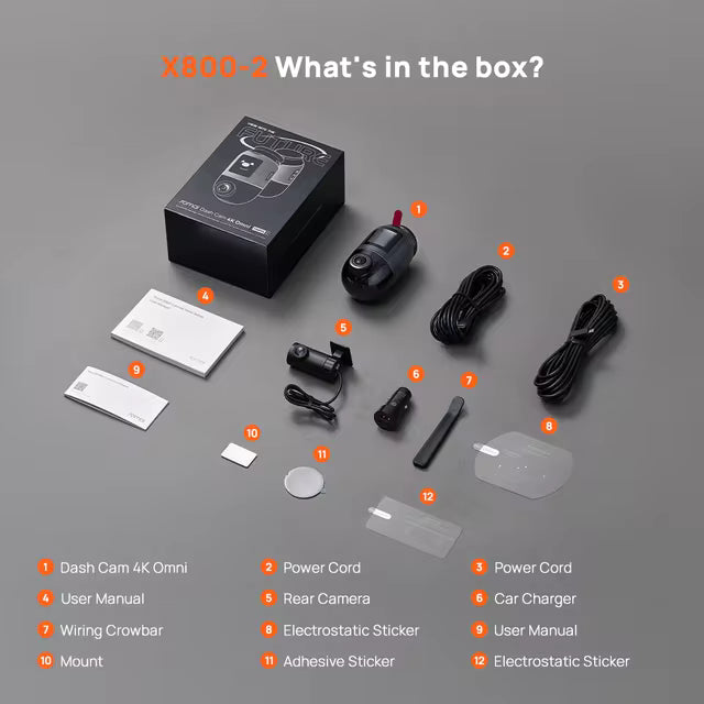 Pack Dash Cam X800 Omni 4K 60fps