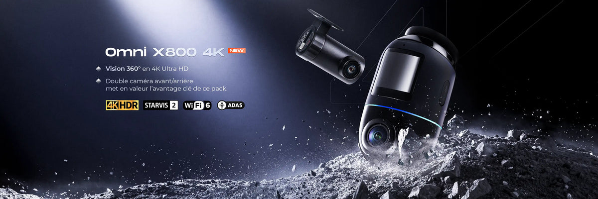 70mai Omni X800 dashcam 4K avec vue 360°