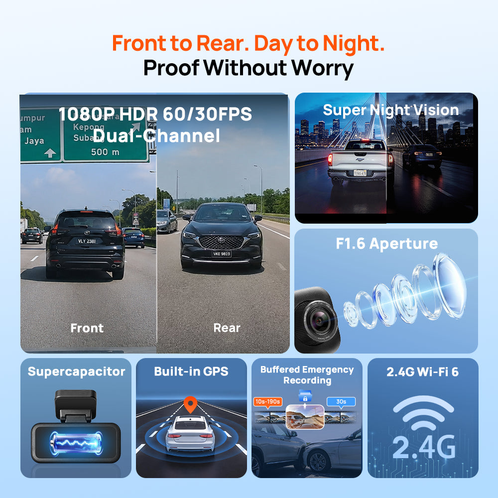 Pack 70mai Dash Cam A210 Set 1080P HDR GPS